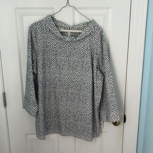 Talbots black and white spotted top NWT